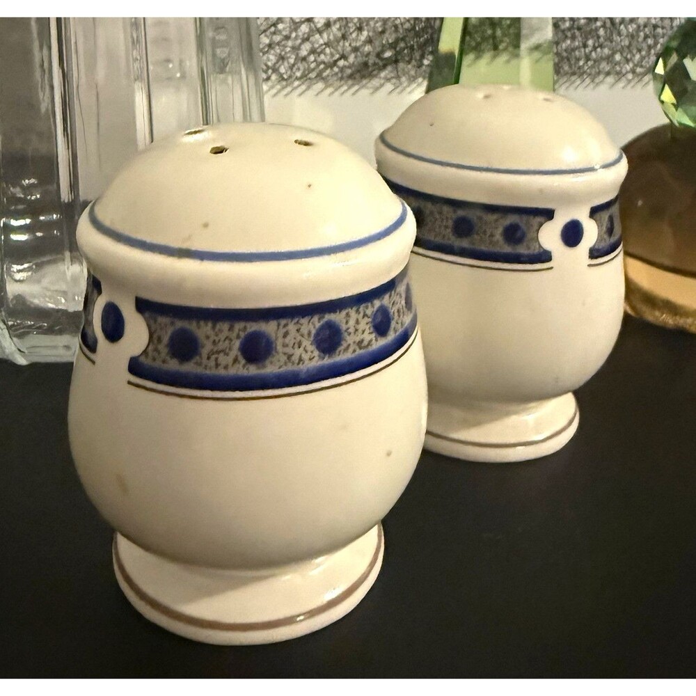 Mikasa Potter's Touch Aztec Blue Salt and Pepper Shakers